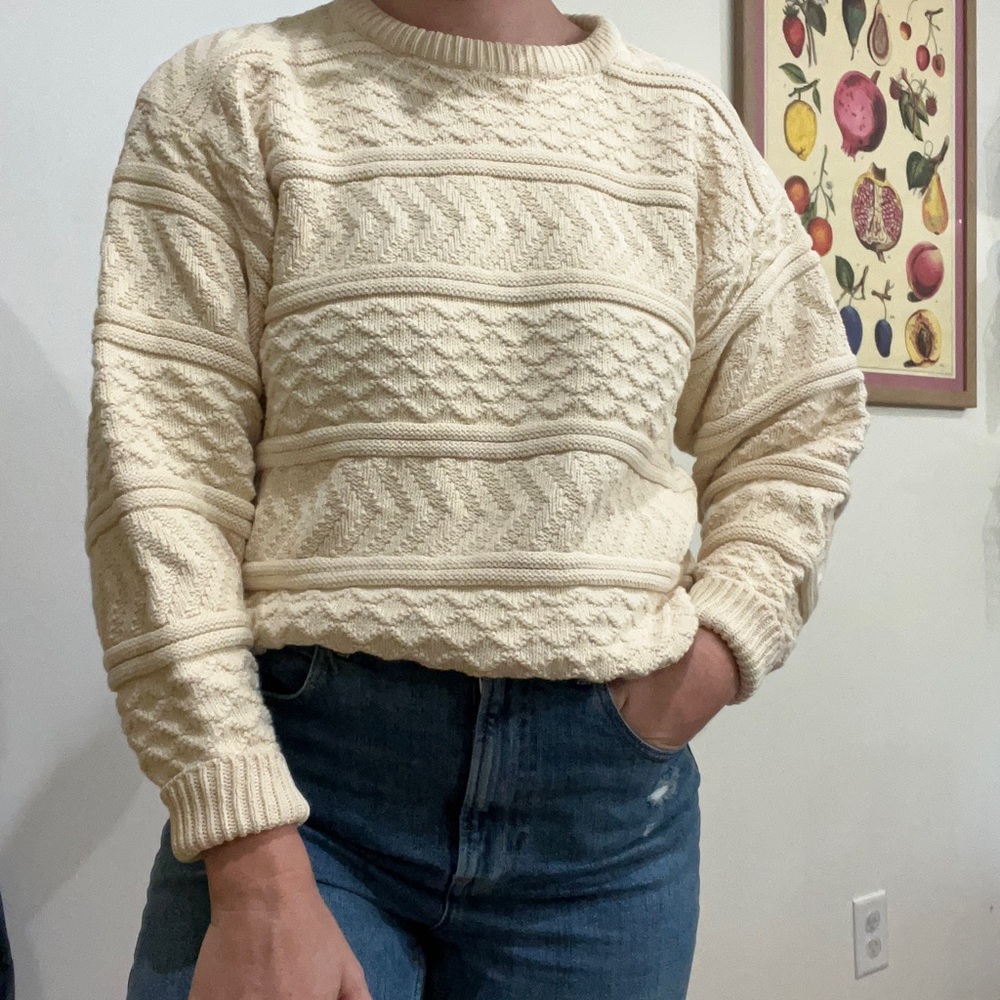 Vintage Penns Landing cream sweater. Size medium